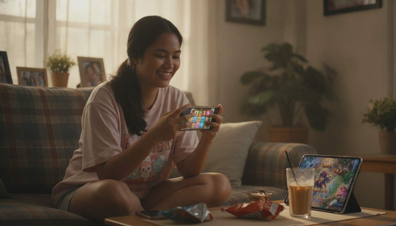 A selection of mobile games on a smartphone